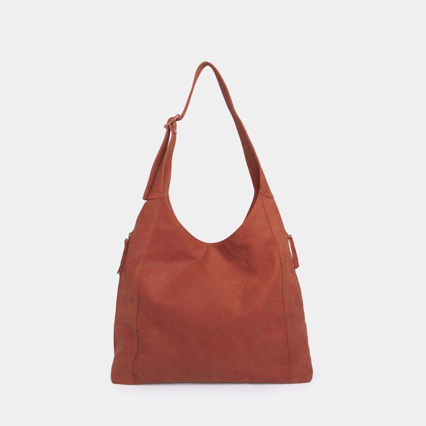 Double Zip Hobo Bag - Nubuk Ruggine - ann kurz