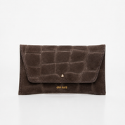 Mini Envelope  - Croco Suede Mocha