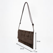 Thin Clutch - Suede Croco Print Mocha