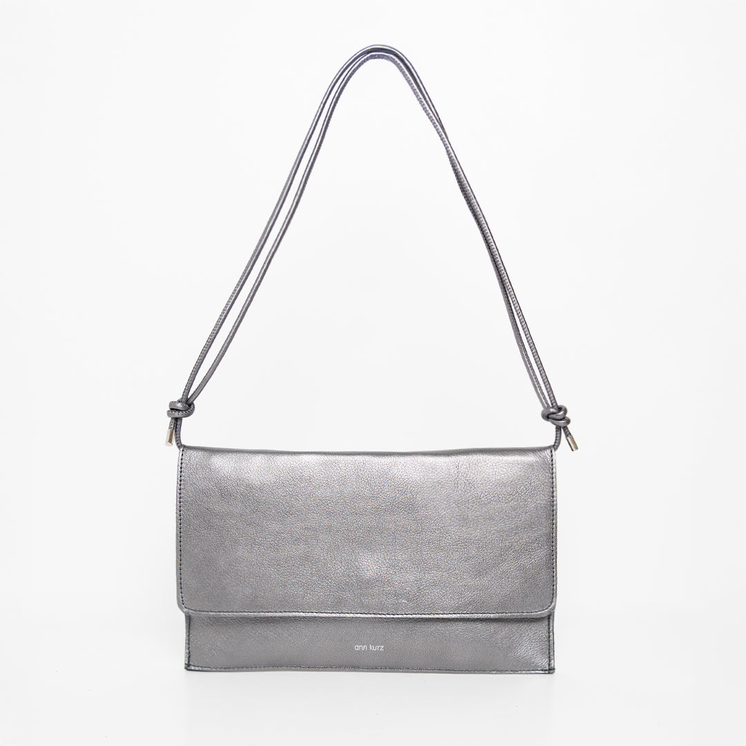 Thin Clutch - Metallic Dark Silver