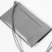 Thin Clutch - Metallic Dark Silver