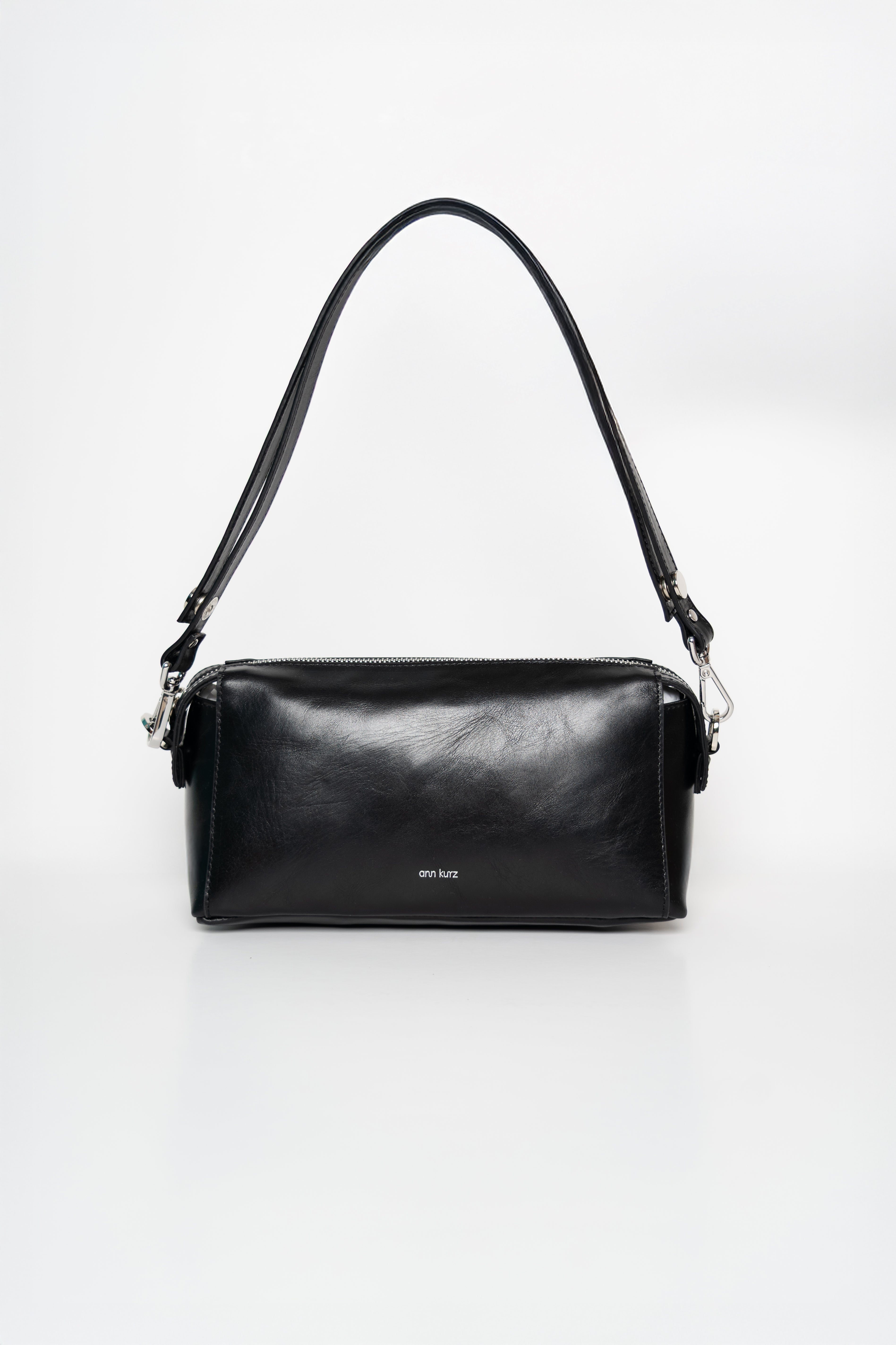 Light Shoulder - Shiny Nappa Black with Silver-Tone Details