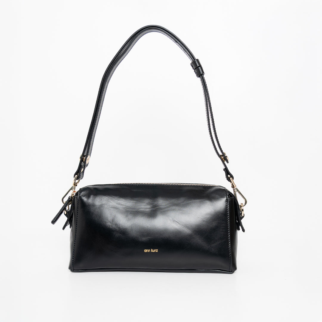 Light Shoulder - Shiny Nappa Black with Gold-Tone Details