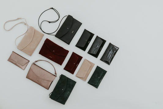 Mini Envelope Shape Wallet - Suede Caramelo