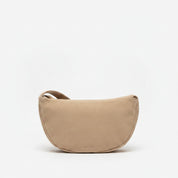 Soft Half Moon Shoulder Bag - Suede Caramelo