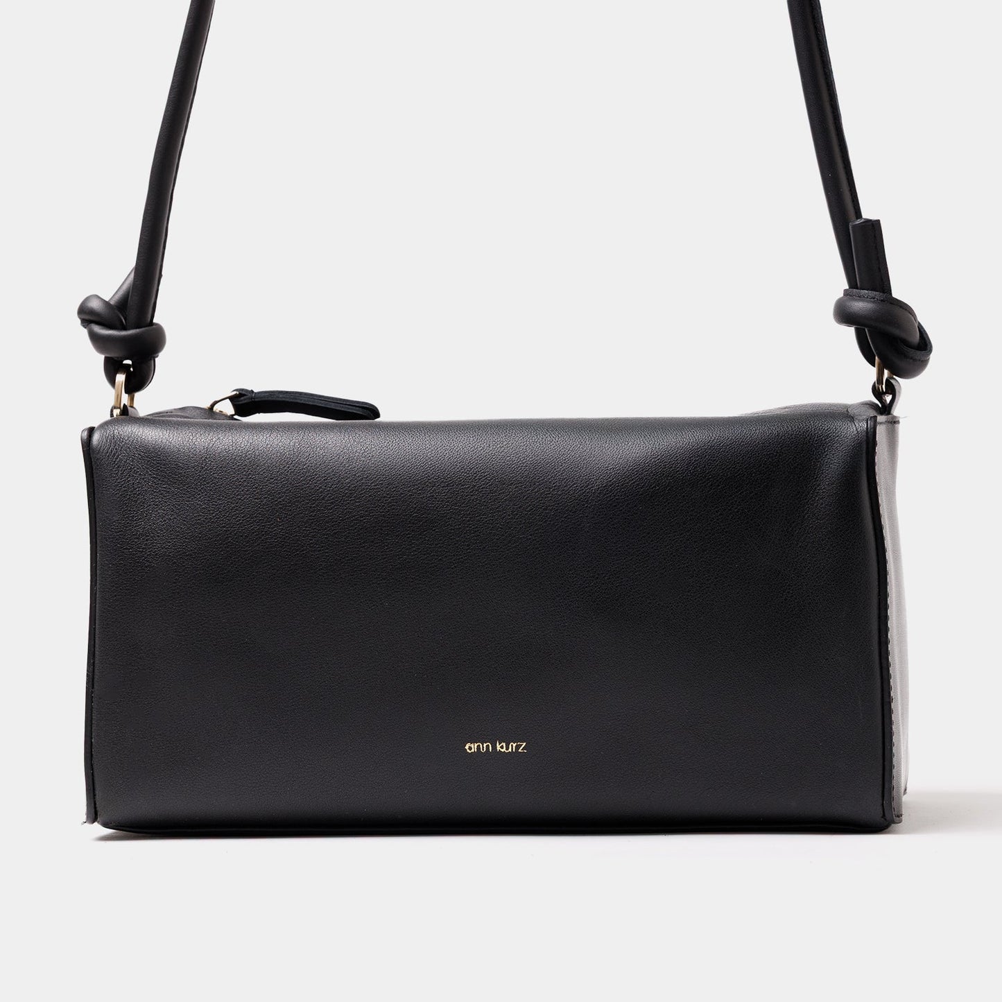 Baguette Shape Bag with Knots - Nappa Black - ann kurz