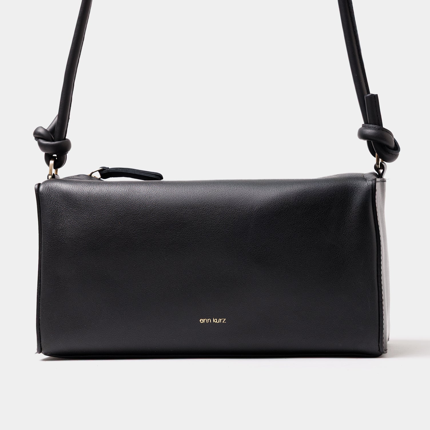 Baguette Shape Bag with Knots - Nappa Black - ann kurz