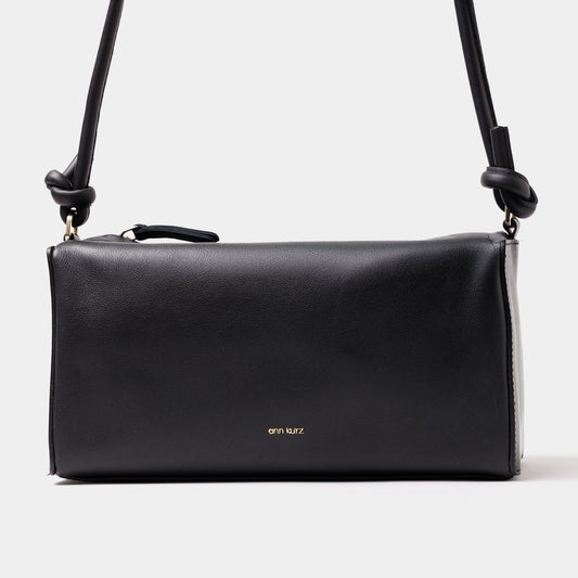 Baguette Shape Bag with Knots - Nappa Black - ann kurz