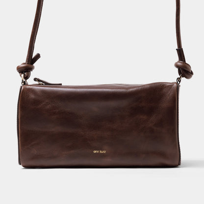 Baguette Shape Bag with Knots - Shiny Mocha - ann kurz