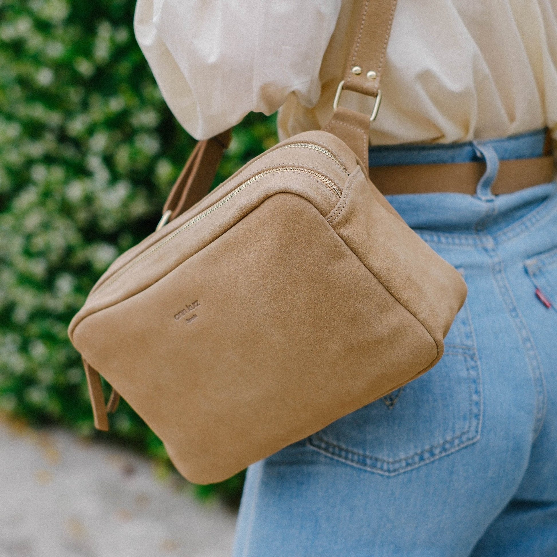 Chest Crossbody Bag - Suede Whisper - ann kurz