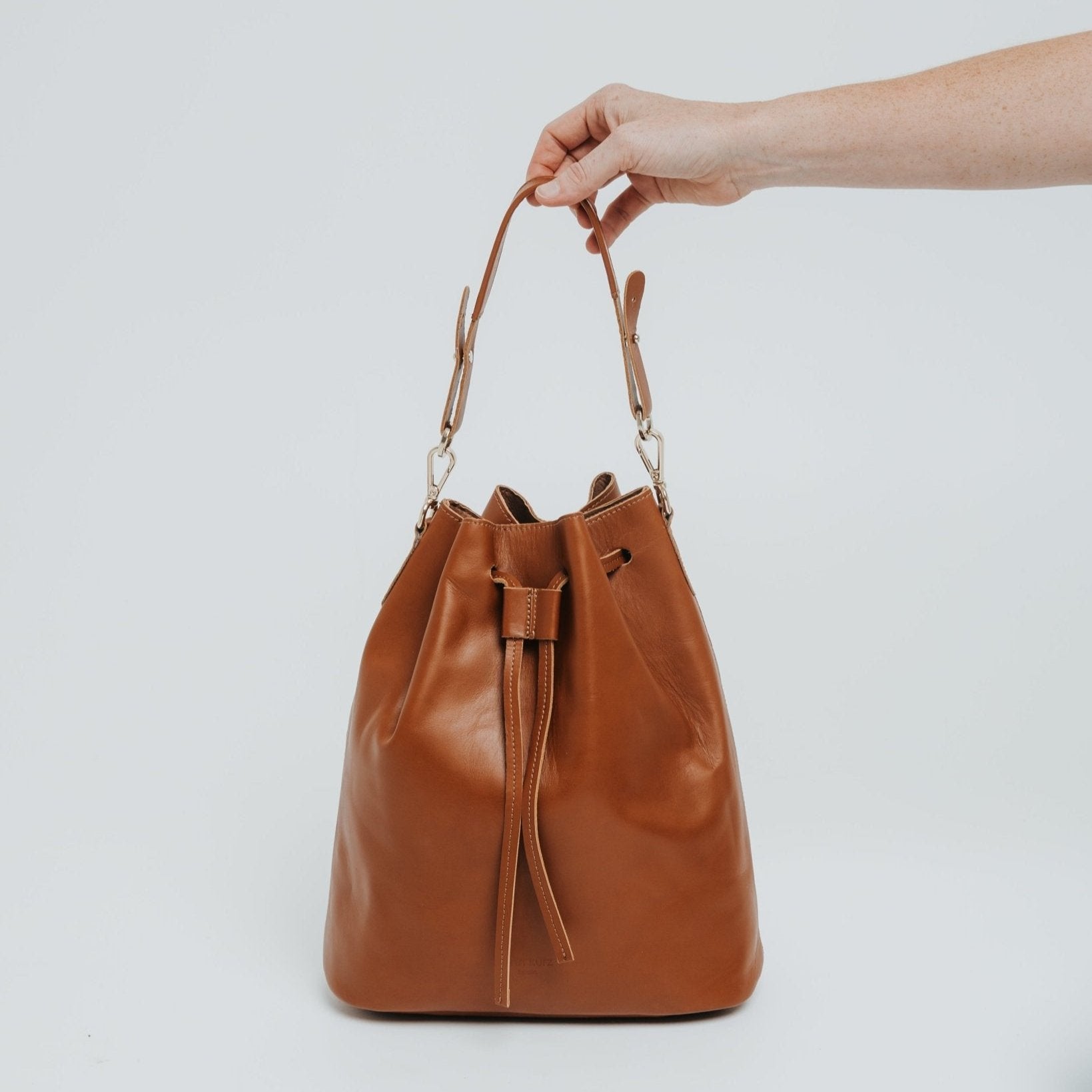 Convertible Saku Bucket Bag - Nappa Brown - ann kurz