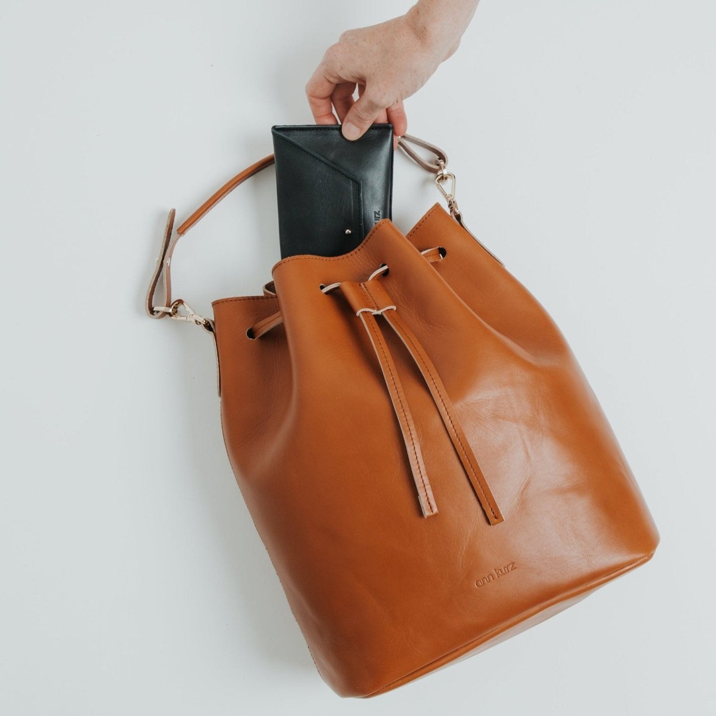 Convertible Saku Bucket Bag - Nappa Brown - ann kurz