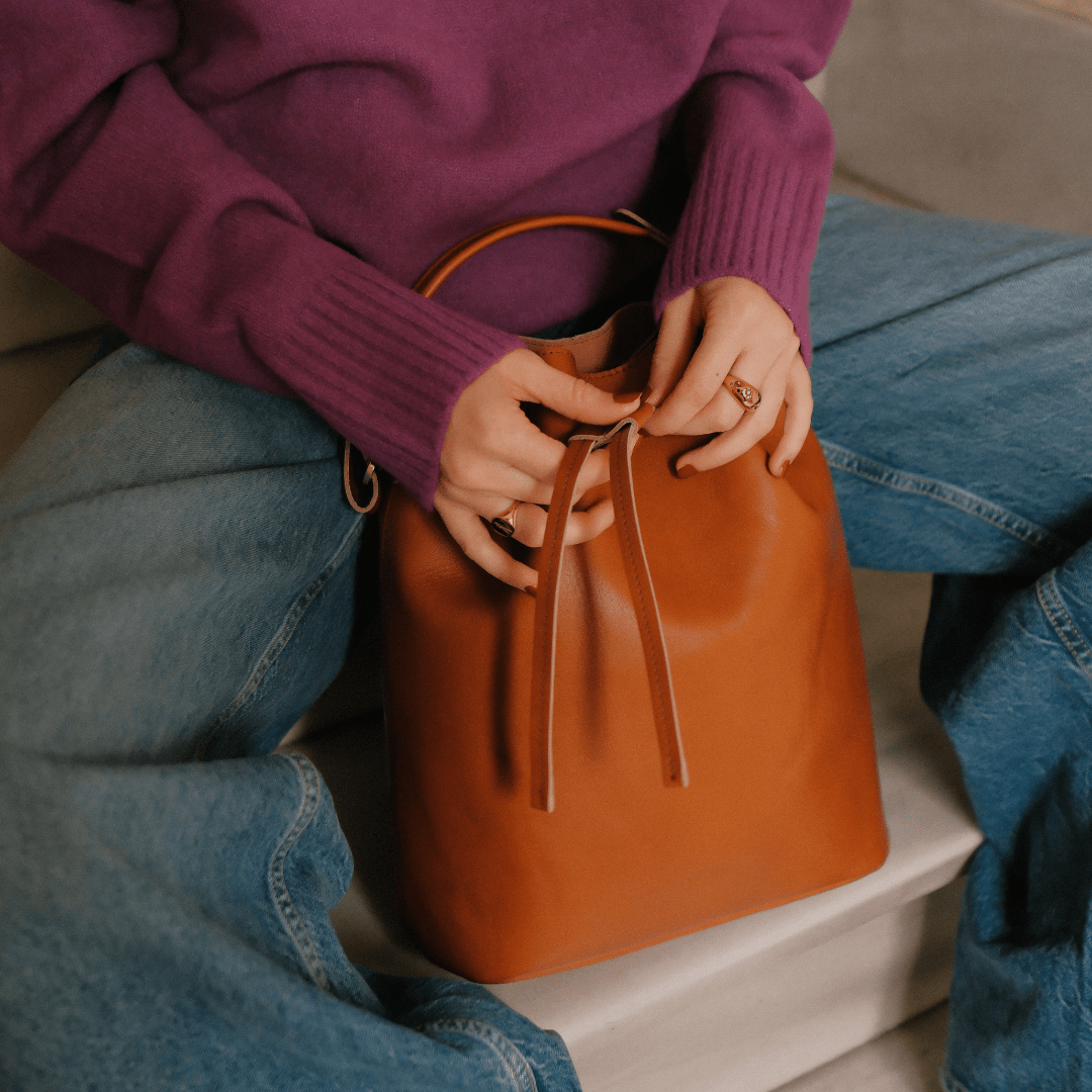 Convertible Saku Bucket Bag - Nappa Cuero - ann kurz