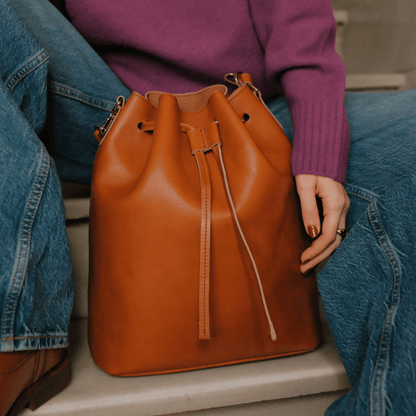 Convertible Saku Bucket Bag - Nappa Cuero - ann kurz