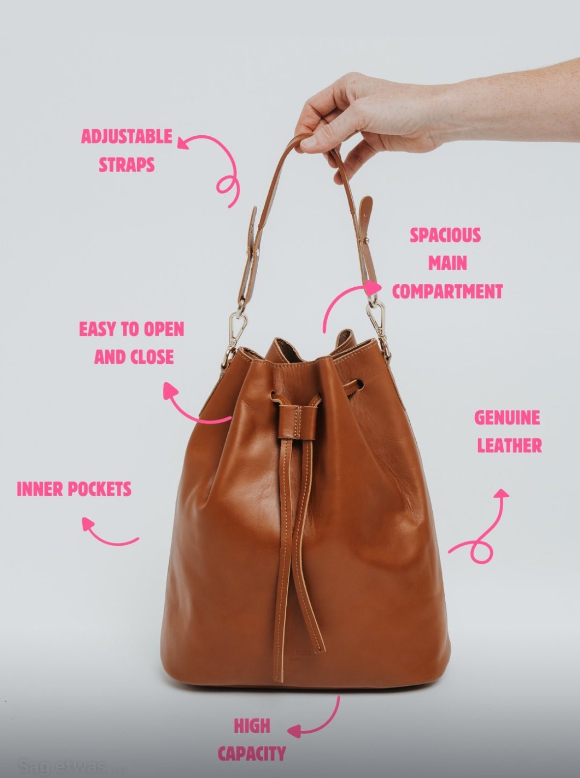 Convertible Saku Bucket Bag - Suede Caramelo - ann kurz