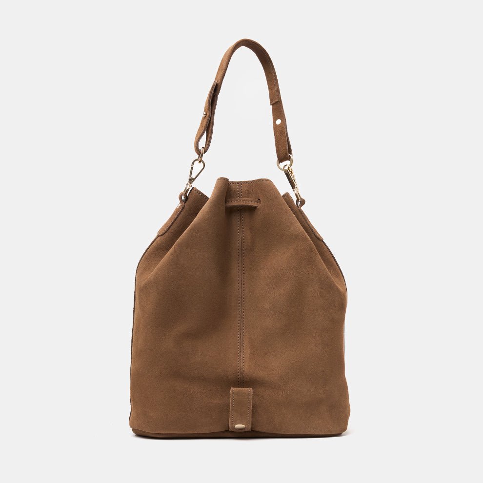 Convertible Saku Bucket Bag - Suede Fango - ann kurz