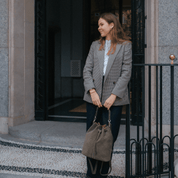 Convertible Saku Bucket Bag - Suede Olive - ann kurz