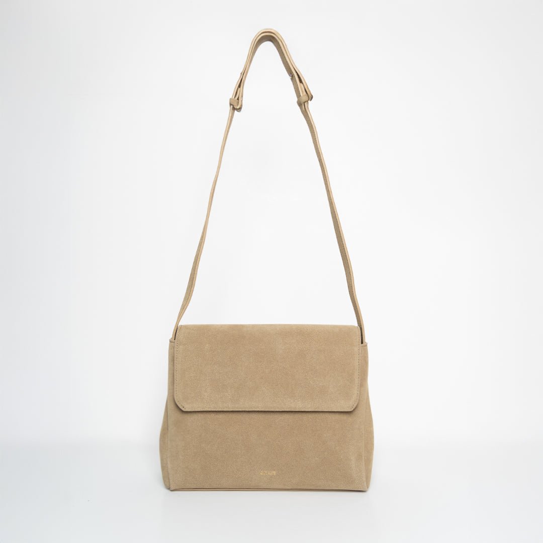 Crossbody - Recycled Suede Taupe - ann kurz