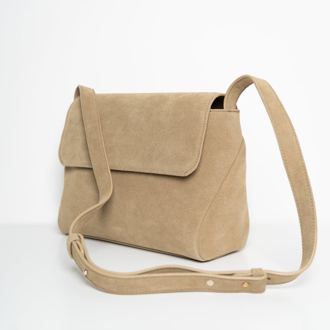 Crossbody - Recycled Suede Taupe - ann kurz