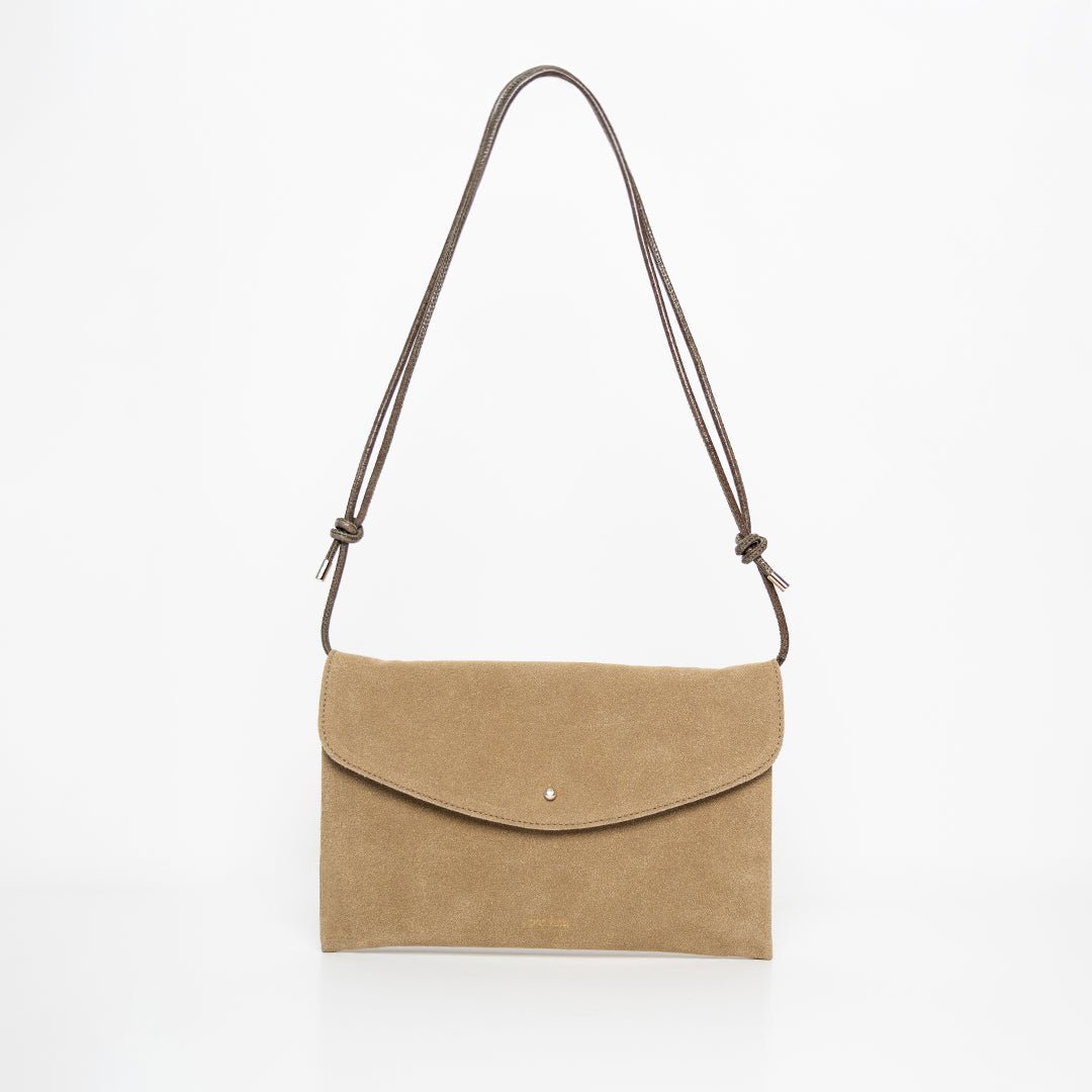 Cute Clutch - Recycled Suede Taupe - ann kurz