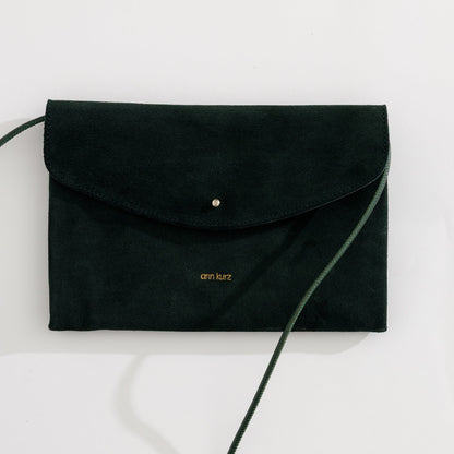 Cute Clutch - Suede Bottle green - ann kurz