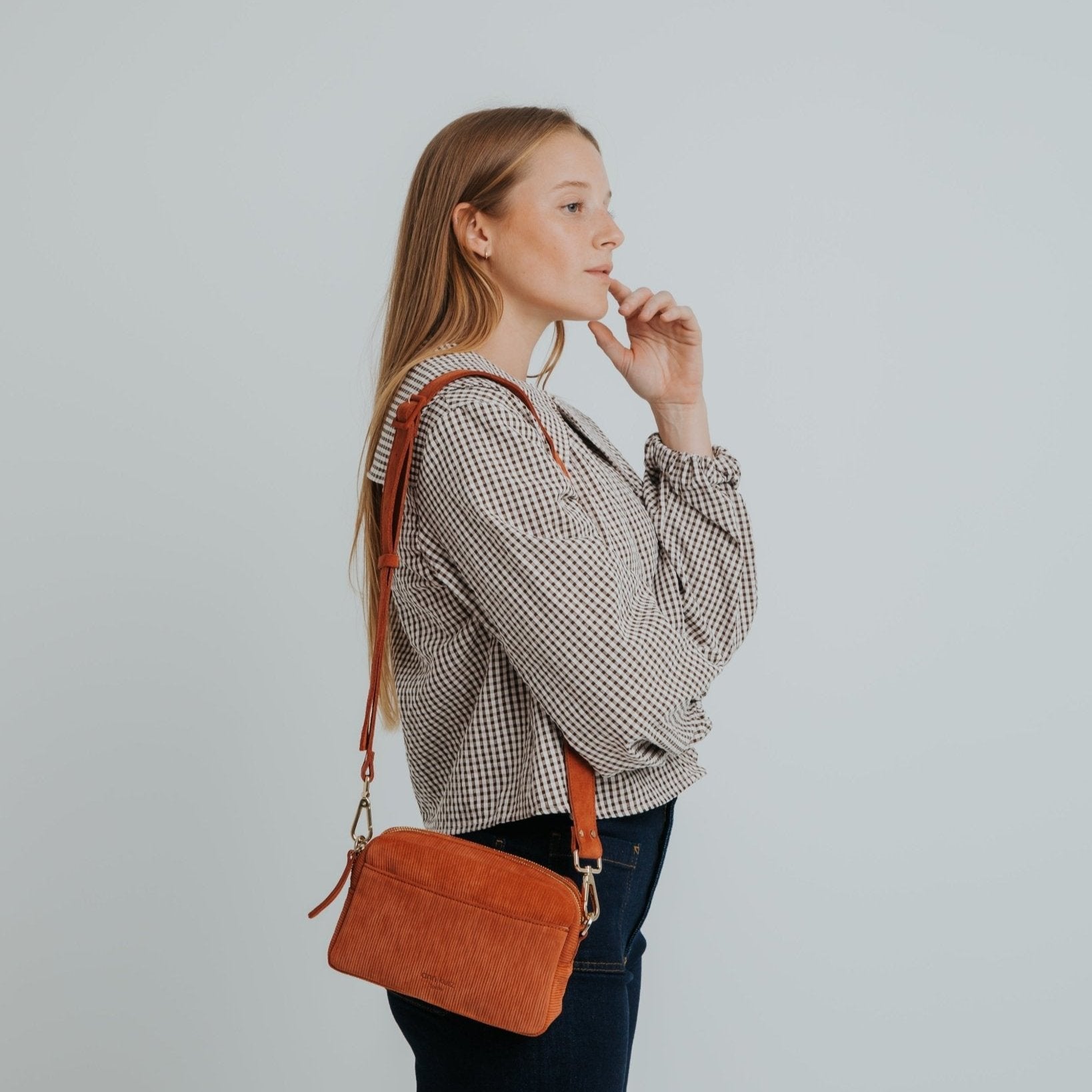 Double - zip Camera Bag - Ruffle Rust - ann kurz