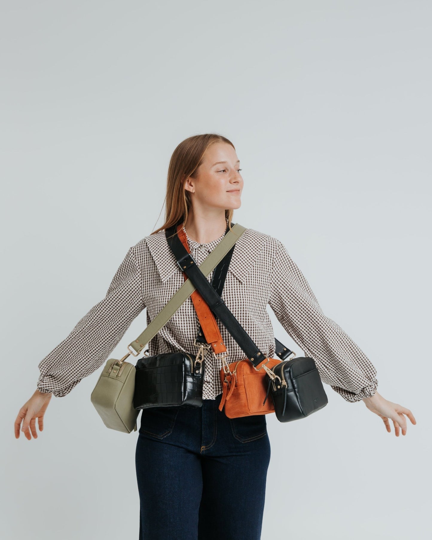 Double - zip Camera Bag - Ruffle Rust - ann kurz