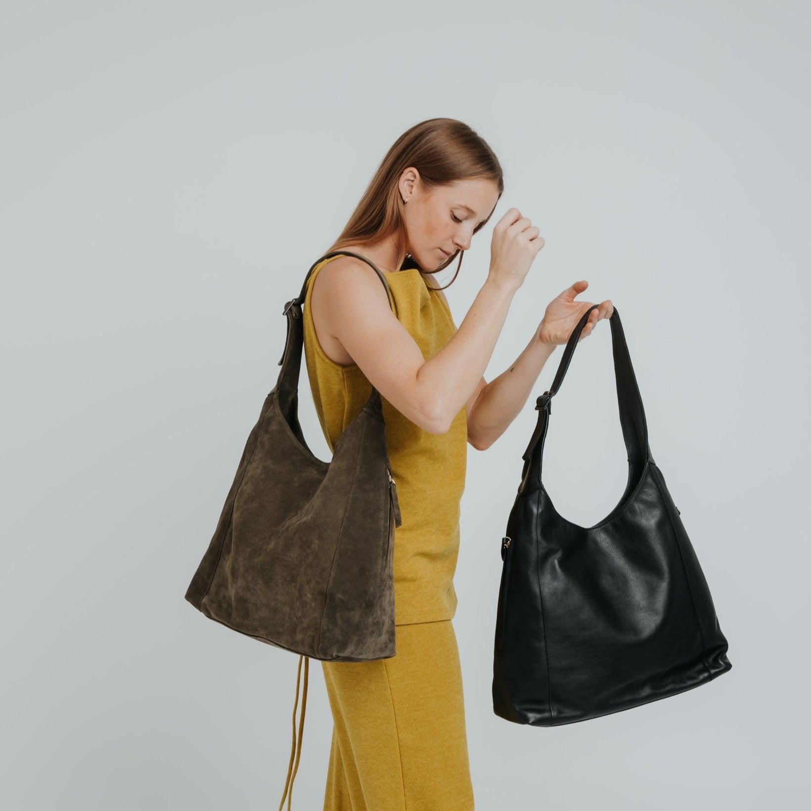 Double Zip Hobo Bag - Nappa Black - ann kurz