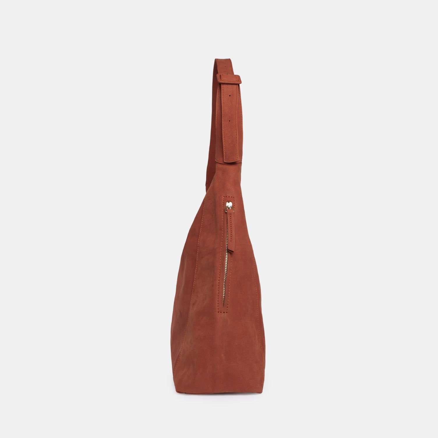Double Zip Hobo Bag - Nubuk Ruggine - ann kurz