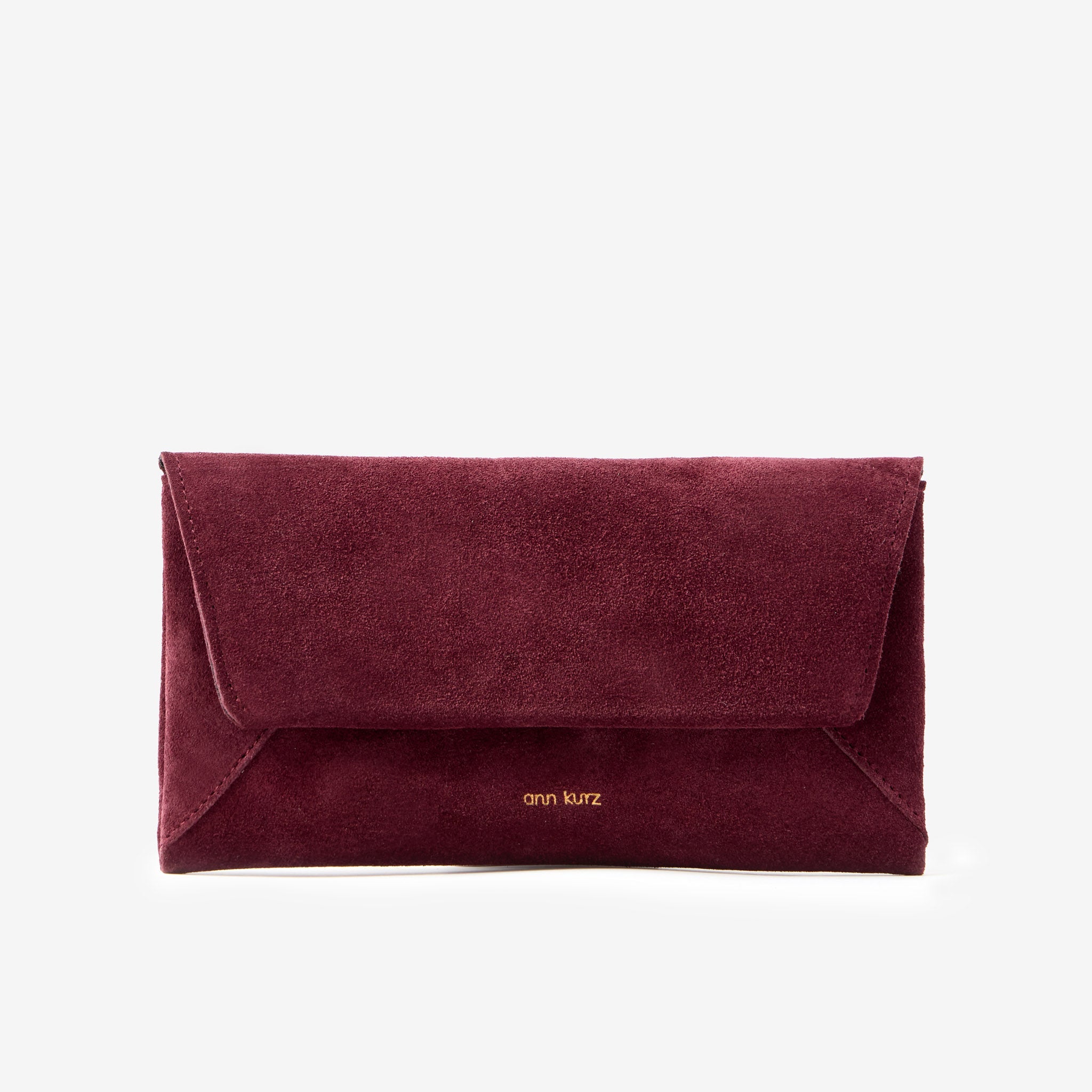 Envelope Wallet - Suede Burgundy - ann kurz