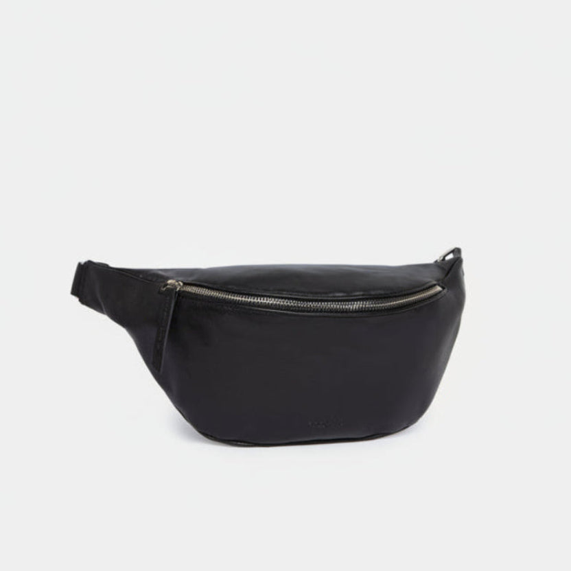 Fanny Pack Large - Nappa Black Silver - ann kurz