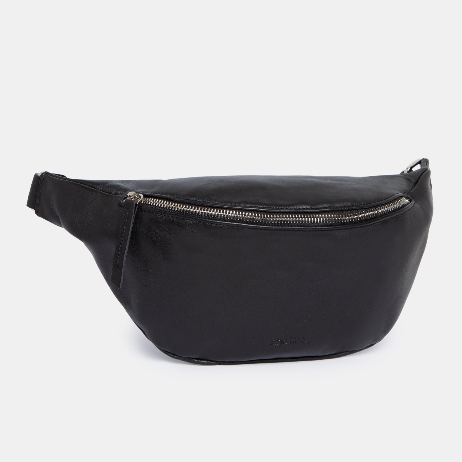 Fanny Pack Large - Nappa Black Silver - ann kurz