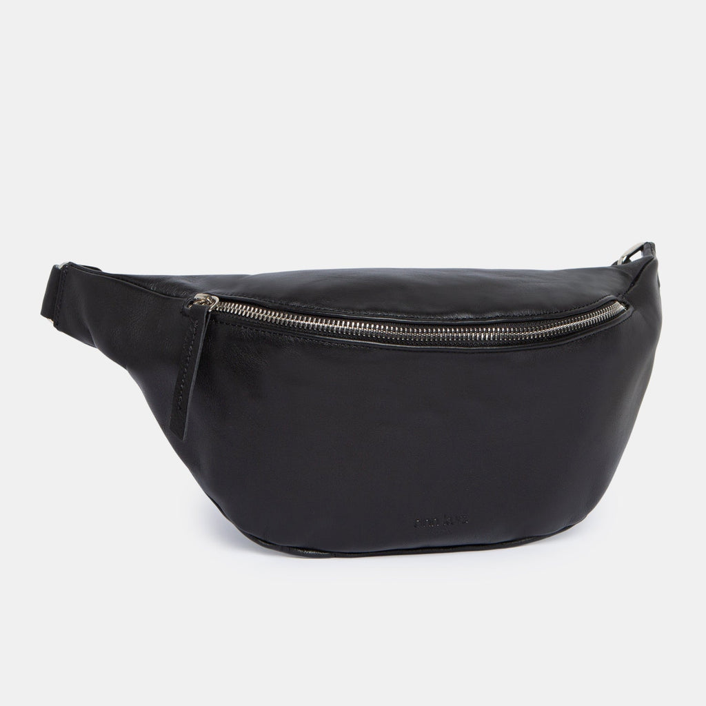 Fanny Pack Large - Nappa Black Silver - ann kurz