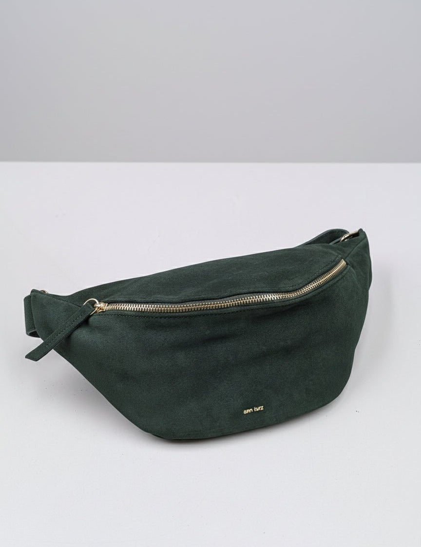 Fanny Pack Large - Suede Bottle Green - ann kurz