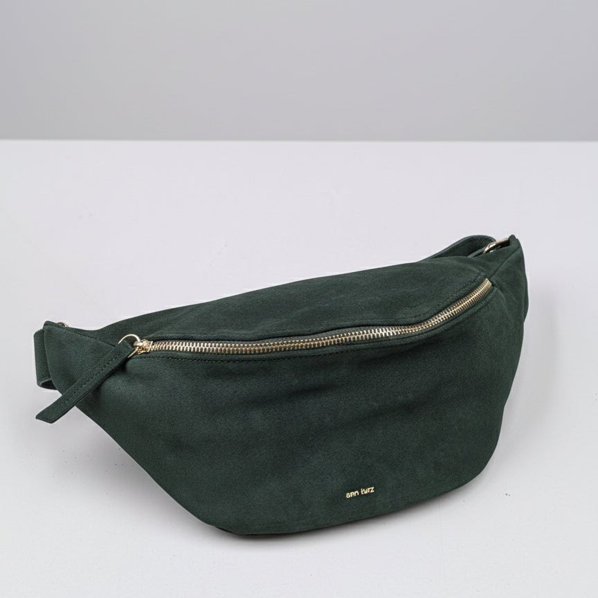 Fanny Pack Large - Suede Bottle Green - ann kurz