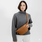 Fanny Pack Large - Suede Dark Nude - ann kurz