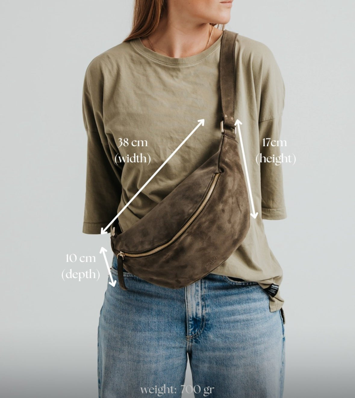 Fanny Pack Large - Suede Olive - ann kurz