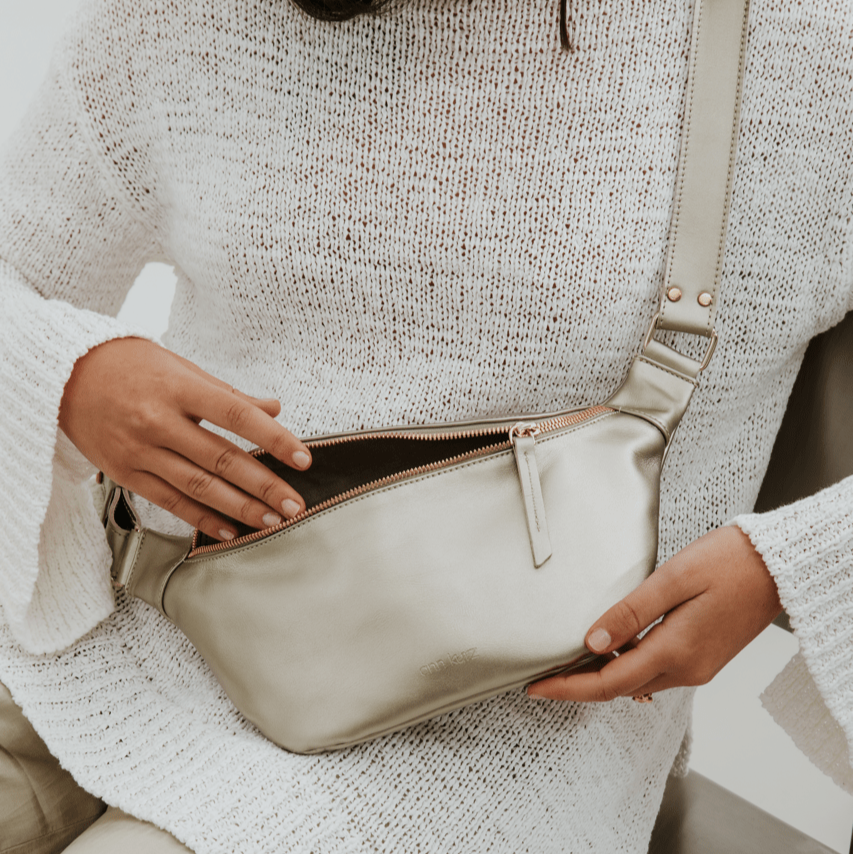 Fanny Pack - Metallic Light Gold - ann kurz