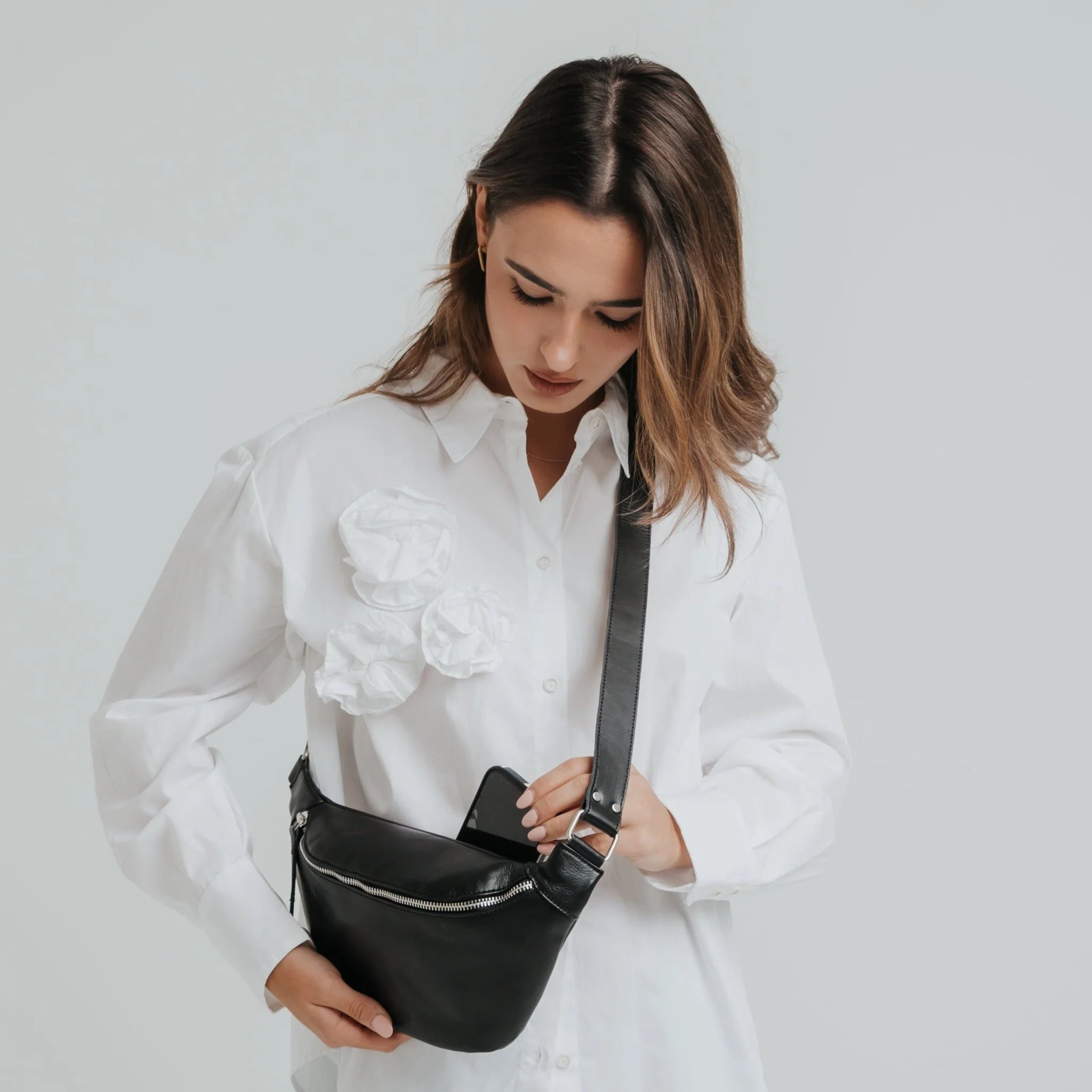 Fanny Pack - Metallic Platin - ann kurz