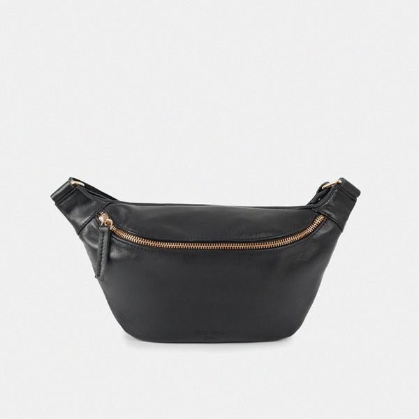 Fanny Pack - Nappa Black - Gold - ann kurz