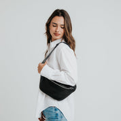Fanny Pack - Nappa Black - Silver - ann kurz