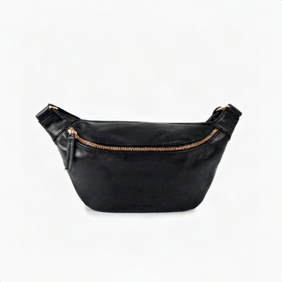 Fanny Pack - Nappa Black Gold - ann kurz