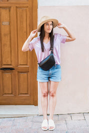 Fanny Pack - Nappa Black Gold Details - ann kurz