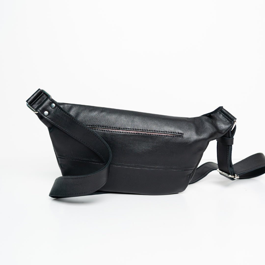 Fanny Pack - Nappa Black Silver Details - ann kurz