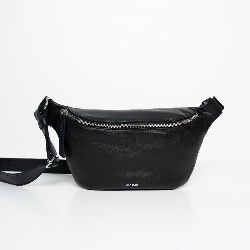 Fanny Pack - Nappa Black Silver Details - ann kurz