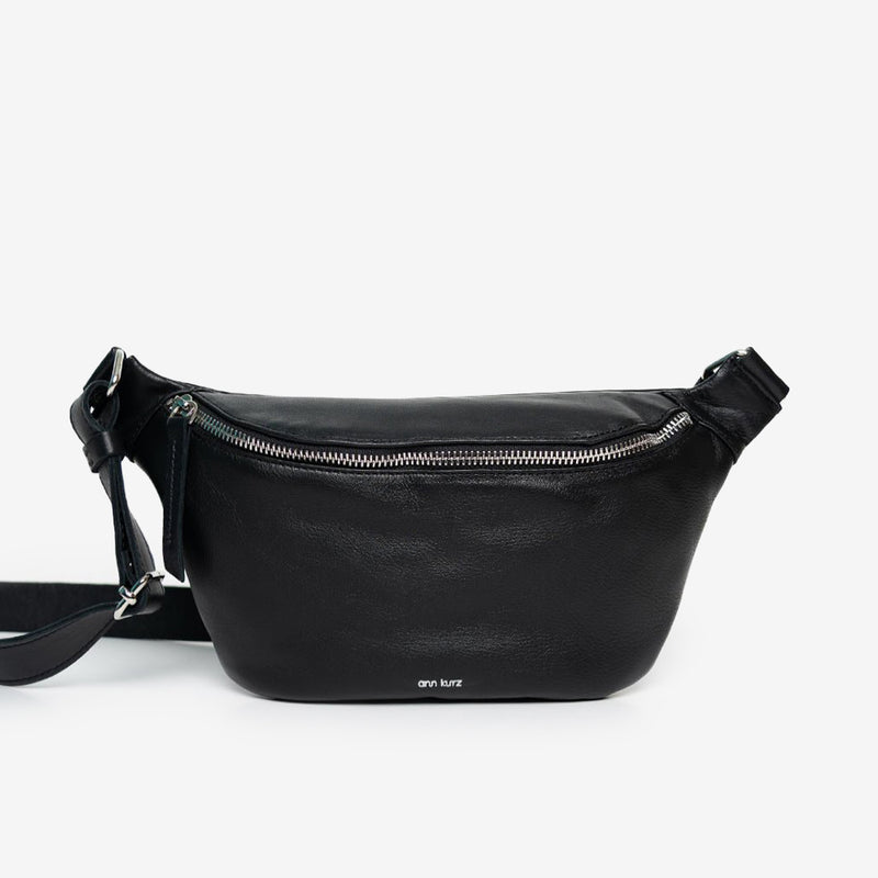 Fanny Pack - Nappa Black Silver Details - ann kurz