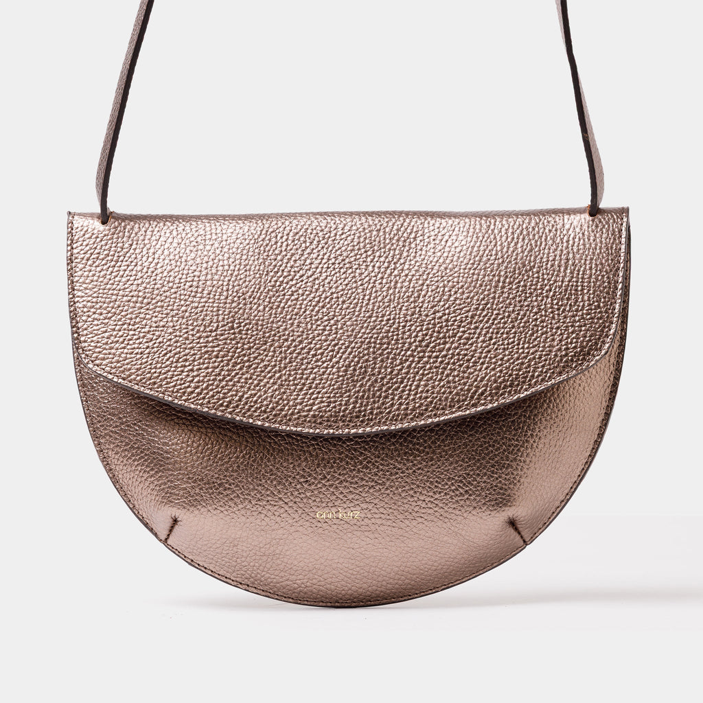 Grace Clutch - Metallic Metal Grey - ann kurz