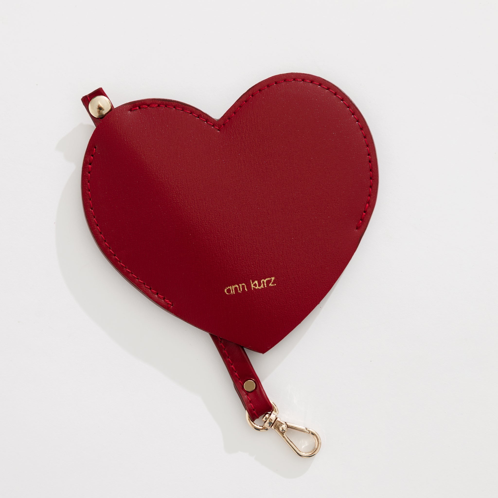 Heart - Shaped Key Ring - Nappa Wine - ann kurz