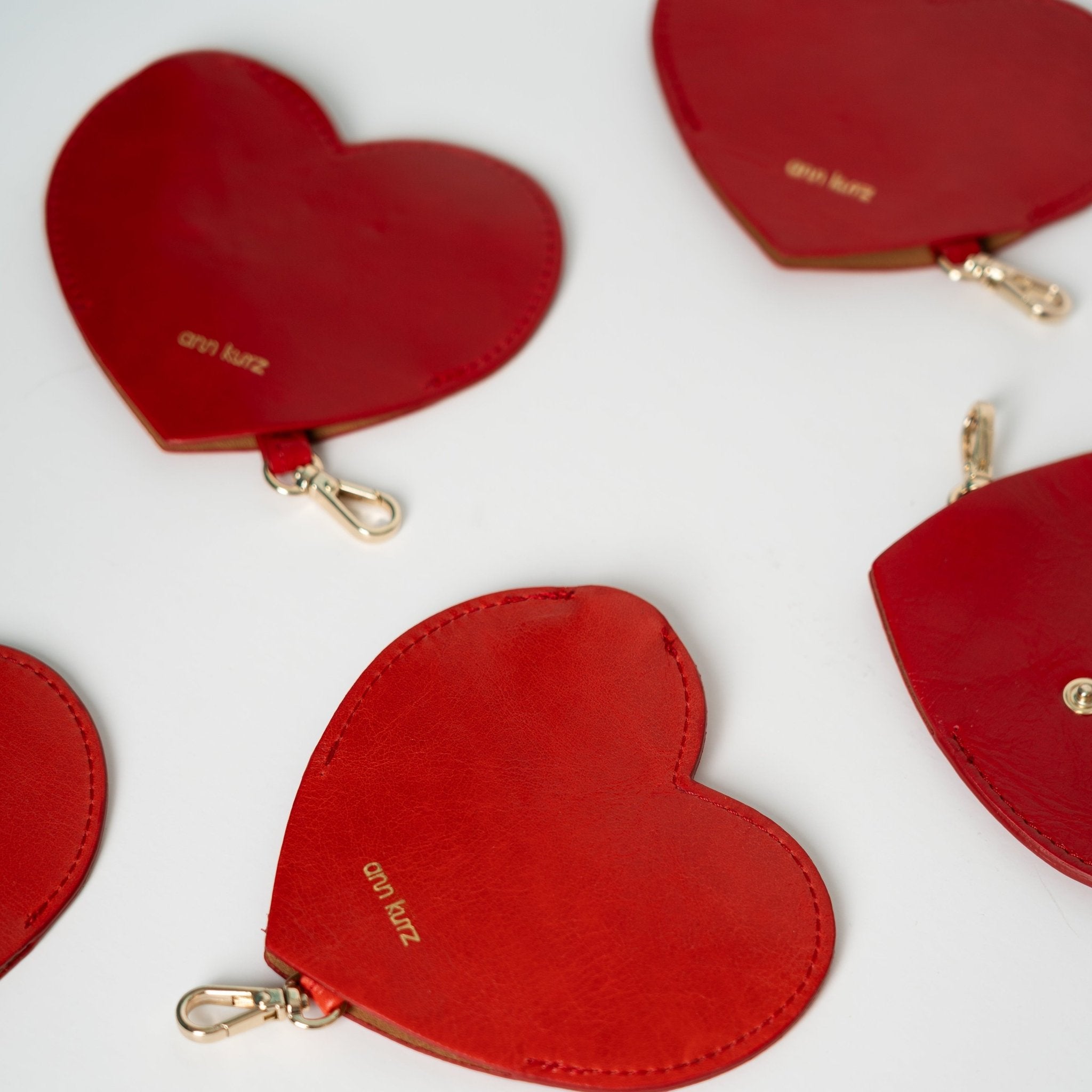Heart - Shaped Key Ring - Nappa Wine - ann kurz