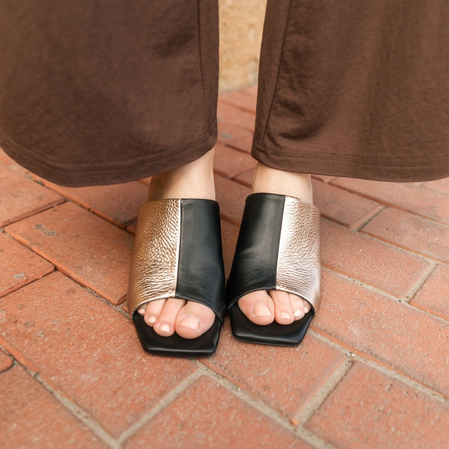 Heel Duo - Metallic Rosé & Nappa Black - 38 - ann kurz